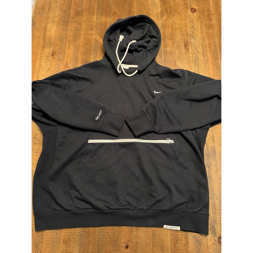 Nike Dri-FIT Hoodie Sweatshirt Men's XXL Black Standard Issue Zip Pocket Pouch